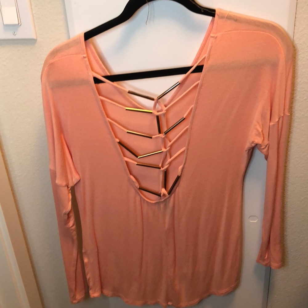 Open back gold detail Bebe top